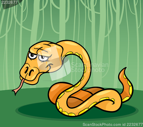 Image of snake in the jungle cartoon illustration