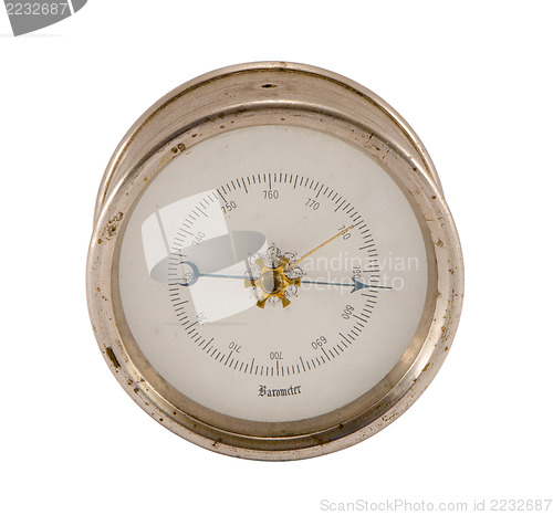 Image of old vintage barometer forecast weather isolated 