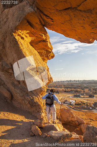 Image of hiker at Devils Backbone