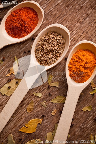 Image of spices on spoons