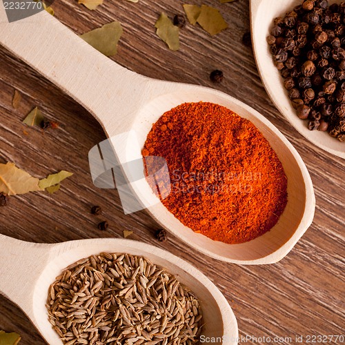 Image of closeup spices on spoon