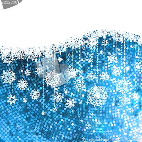 Image of Christmas background with snowflakes. EPS 8