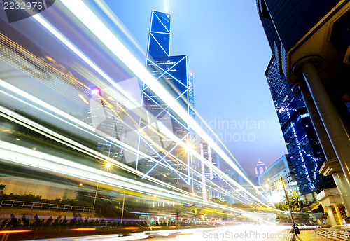 Image of Traffic at night in a city 