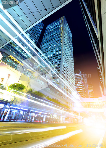 Image of Traffic in city at night