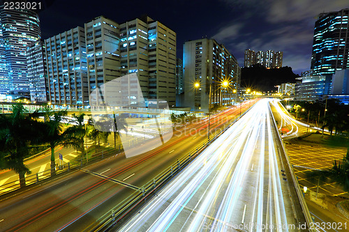 Image of Highway at night in modern city