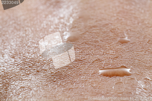 Image of Skin sweated close up
