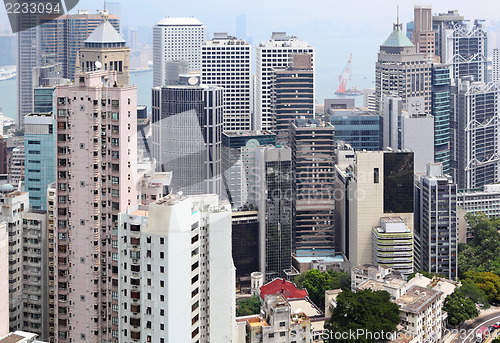 Image of Hong Kong downtown crowded buildings