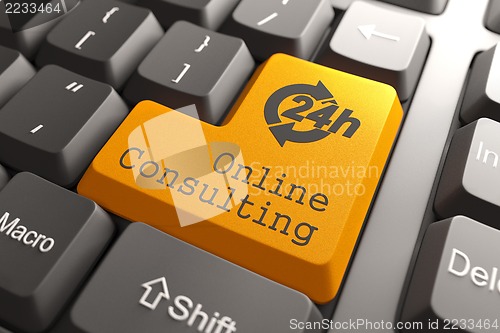 Image of Keyboard with Online Consulting Button.