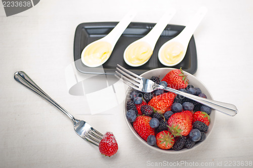 Image of custard pastry cream and berries