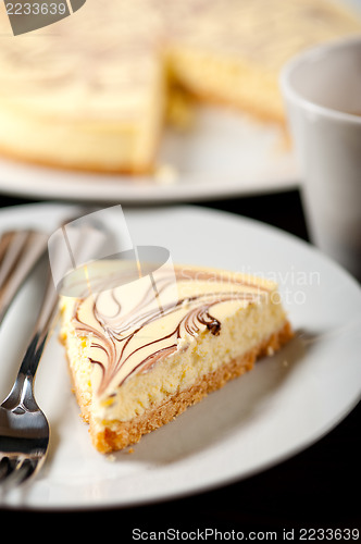 Image of Cheese cake and espresso coffee