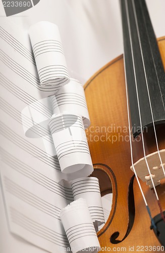 Image of beautiful wooden cello