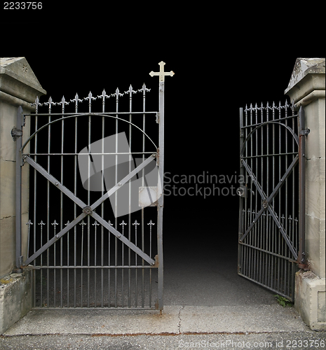Image of wrought-iron gate