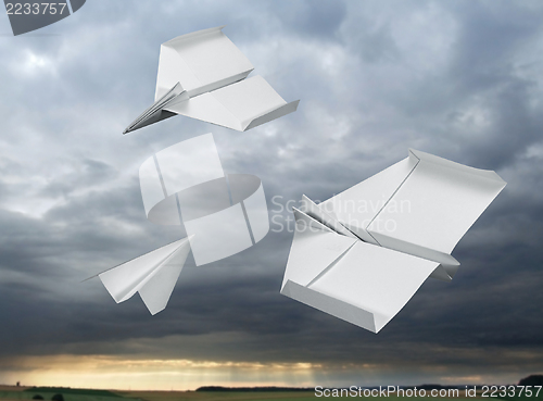 Image of flying paper planes