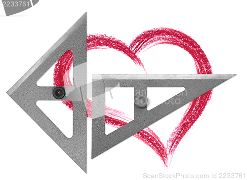 Image of set squares and heart