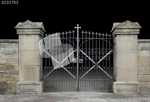 Image of wrought-iron gate