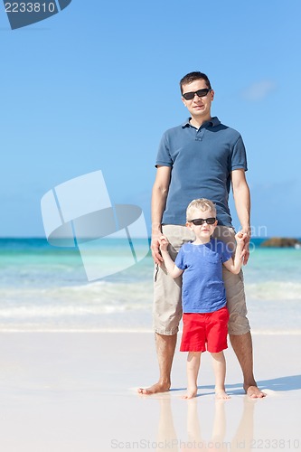 Image of family of two at the beach