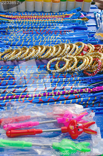 Image of colorful delicious candies street fair market 