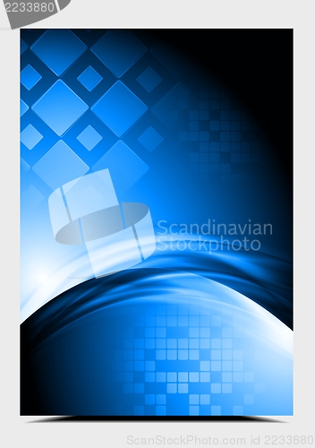 Image of Bright blue vector design. Hi-tech style