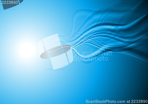 Image of Bright blue wavy design