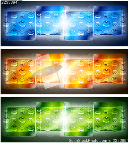 Image of Colourful banners with geometrical elements