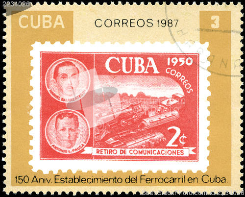 Image of CUBA - CIRCA 1987: A Stamp printed in the Cuba shows antique loc