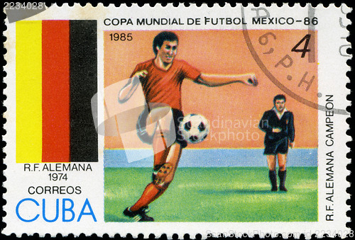 Image of CUBA - CIRCA 1985: Stamp, printed in Cuba showing world champion