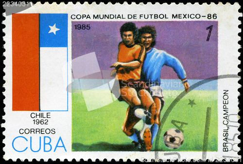 Image of CUBA - CIRCA 1985: Stamp, printed in Cuba showing world champion