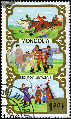 Image of MONGOLIA - CIRCA 1988: stamp printed by Mongolia, shows Mongolia