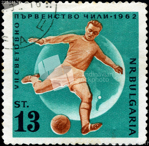 Image of BULGARIA - CIRCA 1962: A stamp printed in Bulgaria showing World