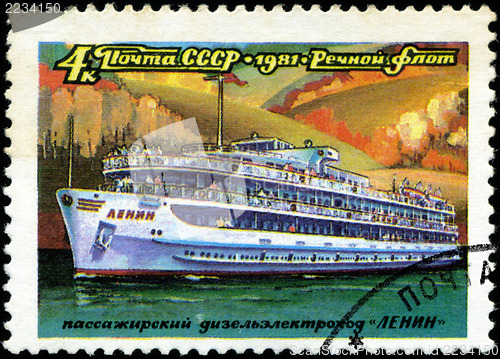 Image of USSR - CIRCA 1981: A stamp printed in USSR (Russia) shows a ship