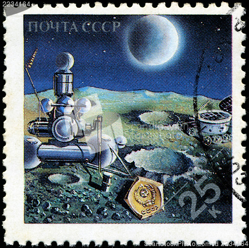 Image of USSR - CIRCA 1989: Stamps printed in Russia dedicated to explora