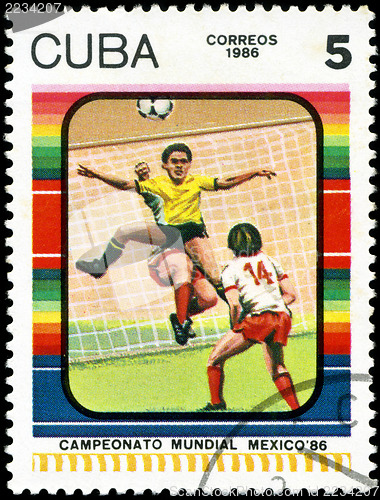 Image of CUBA - CIRCA 1985: Stamp, printed in Cuba showing world champion