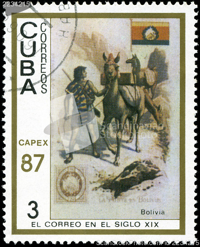 Image of CUBA - CIRCA 1987: A stamp printed in the Cuba, shows traditiona