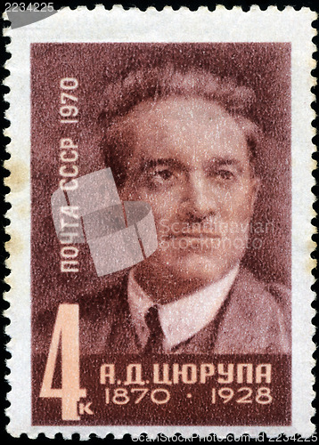 Image of USSR - CIRCA 1970: stamp printed in USSR shows portrait of Tsyur