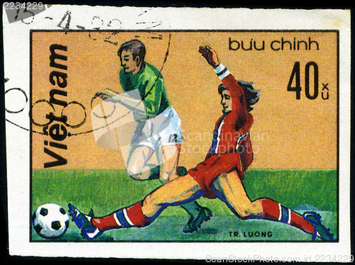 Image of VIET NAM - CIRCA 1982: A post stamp printed in Viet nam shows sh