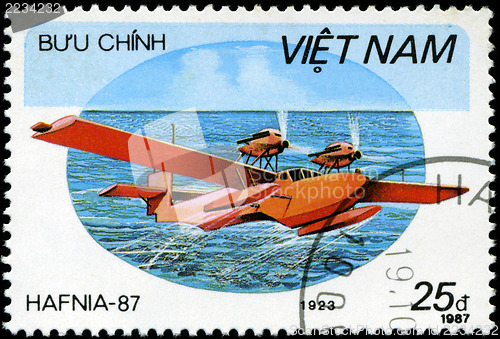 Image of VIETNAV - CIRCA 1987: A stam printed in Vietnam shows amphibian 