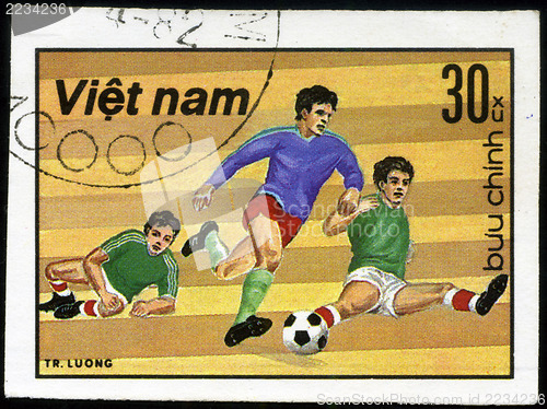 Image of VIET NAM - CIRCA 1982: A post stamp printed in Viet nam shows sh