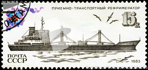 Image of USSR - CIRCA 1983: Soviet postage stamp devoted to the Soviet fi