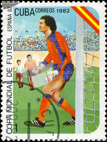 Image of CUBA - CIRCA 1982: A post stamp printed in Cuba shows shows foot