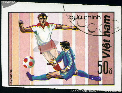 Image of VIET NAM - CIRCA 1982: A post stamp printed in Viet nam shows sh