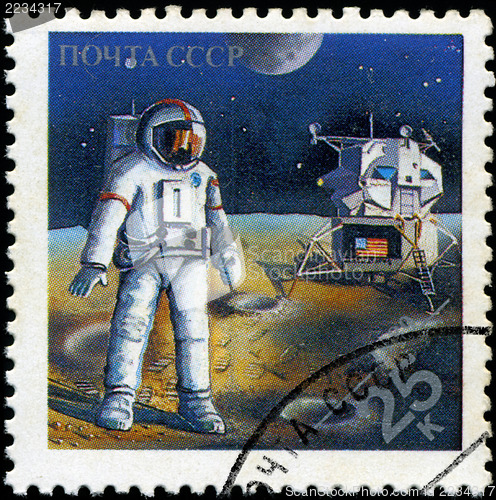 Image of USSR - CIRCA 1989: Stamps printed in Russia dedicated to explora