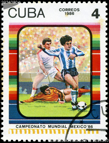 Image of CUBA - CIRCA 1985: Stamp, printed in Cuba showing world champion