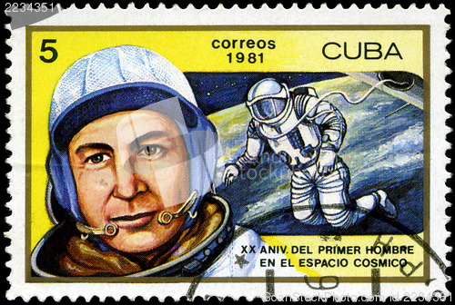 Image of CUBA - CIRCA 1981: a stamp printed in the Cuba shows Aleksei A. 