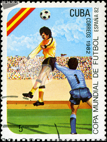 Image of CUBA - CIRCA 1982: A post stamp printed in Cuba shows shows foot