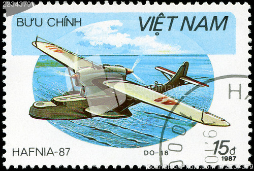 Image of VIETNAV - CIRCA 1987: A stam printed in Vietnam shows amphibian 