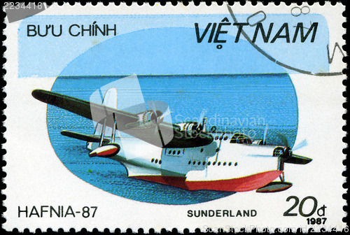 Image of VIETNAV - CIRCA 1987: A stam printed in Vietnam shows amphibian 