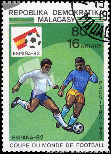 Image of MALAGASY - CIRCA 1982: A post stamp printed in Malagasy shows sh