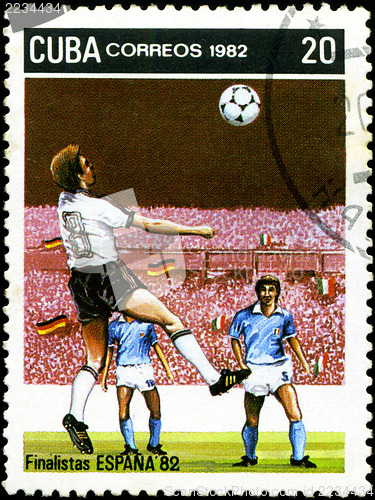 Image of CUBA - CIRCA 1982: A post stamp printed in Cuba shows shows foot