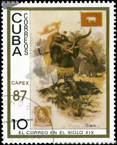 Image of CUBA - CIRCA 1987: A stamp printed in the Cuba, shows traditiona