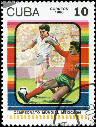 Image of CUBA - CIRCA 1985: Stamp, printed in Cuba showing world champion